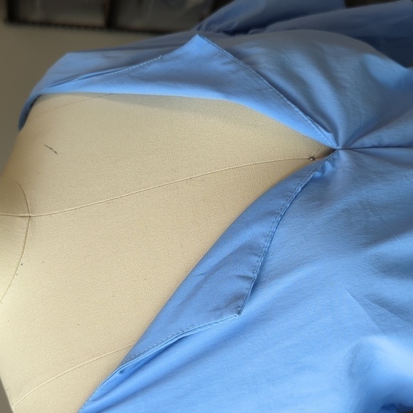 Milly Vivian Stretch Poplin Ruffle Sleeve Peplum Top Blue S cottagecore summer - Picture 5 of 13